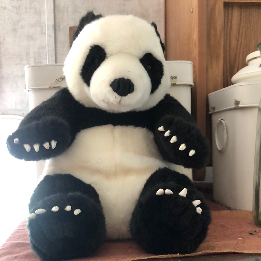 Black and White Stuffed Panda Animal Toy